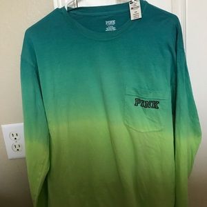 BRAND NEW PINK/VICTORIA SECRET OMBRÉ SLEEVED SHIRT
